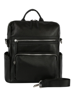 Fashion Faux Convertible Backpack GLM-0095 BLACK